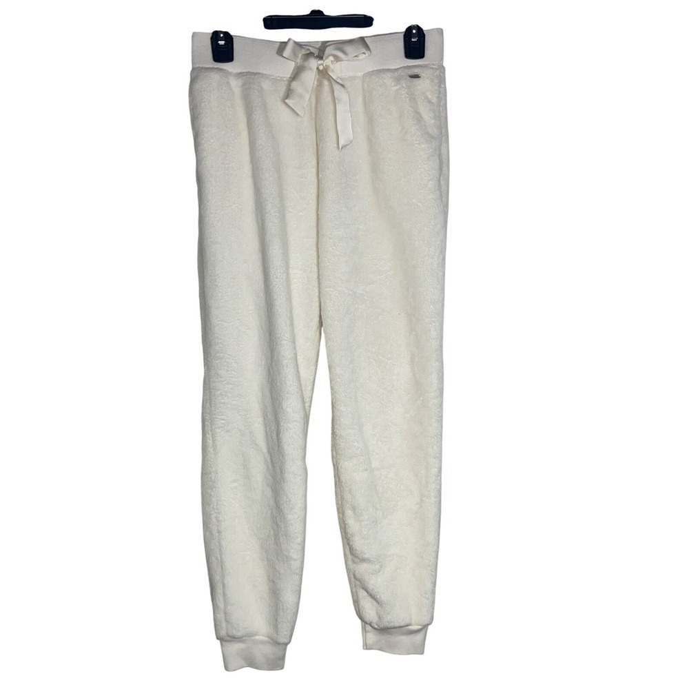 Hollister Gilly Hicks Lounge Jogger Pants Womens Small Ivory Plush Soft Cozy